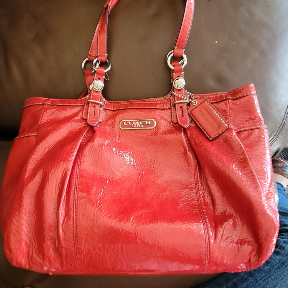 Red Coach Shoulder Bag